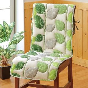 「ふっくらリーフ柄椅子カバー（チェアカバー・チェアパッド）」｜1