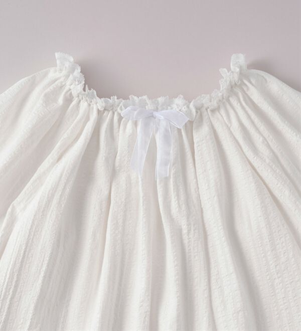 YU'NOW（ユナウ）の「【上下２点セット】スクエアネックドビーストライプパジャマ（パジャマ・ルームウェア）」｜詳細画像