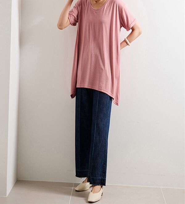 RANAN（ラナン）の「ひんやり！レディゆるシルエットＴシャツ（カットソー）」｜詳細画像