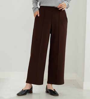 BELLUNA（ベルーナ）の「【快適Ｌａｂ．】裏起毛ジョーゼット素材ワイドパンツ（ワイドパンツ・ガウチョ）」｜ブラウン