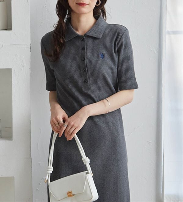 RANAN（ラナン）の「＜U.S.POLO ASSN.＞ ポロ衿リブワンピース（その他ワンピース）」｜詳細画像