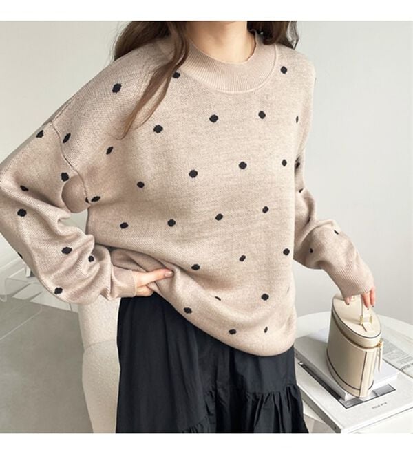 GeeRA（ジーラ）の「ドット柄ニットプルオーバー（ニット・セーター）」｜詳細画像
