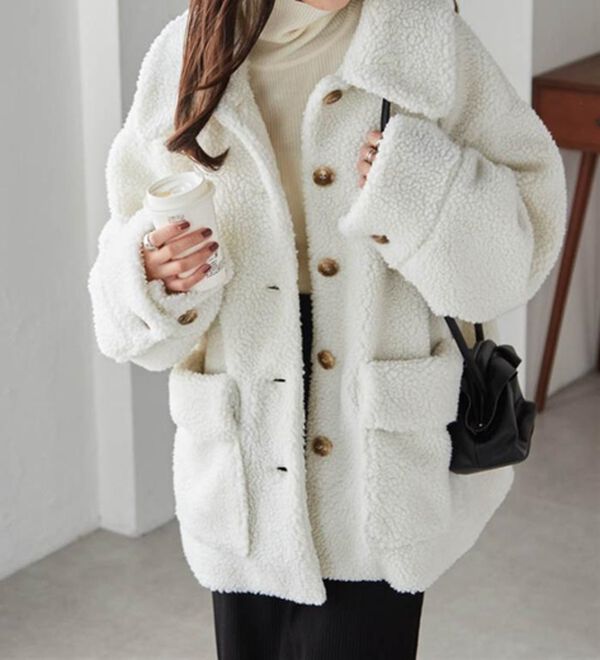 RANAN（ラナン）の「ステンカラーボアコート（ハーフコート）」｜詳細画像