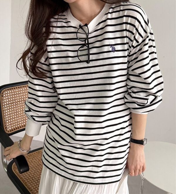 GeeRA（ジーラ）の「【Ｕ．Ｓ．　ＰＯＬＯ　ＡＳＳＮ．】配色ラインロンＴ（カットソー）」｜詳細画像