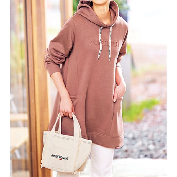 BELLUNA（ベルーナ）の「＜ミネトンカ＞裏起毛フードチュニック（チュニック）」｜詳細画像