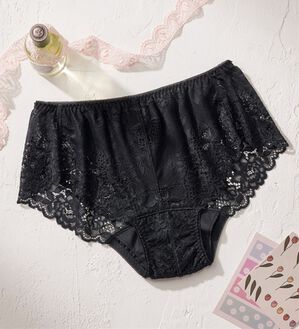 YU'NOW（ユナウ）の「総レースサニタリーショーツ（ショーツ）」｜ブラック