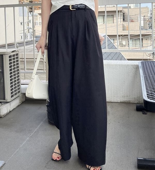 GeeRA（ジーラ）の「ハイウエストスラックスパンツ（ワイドパンツ・ガウチョ）」｜詳細画像