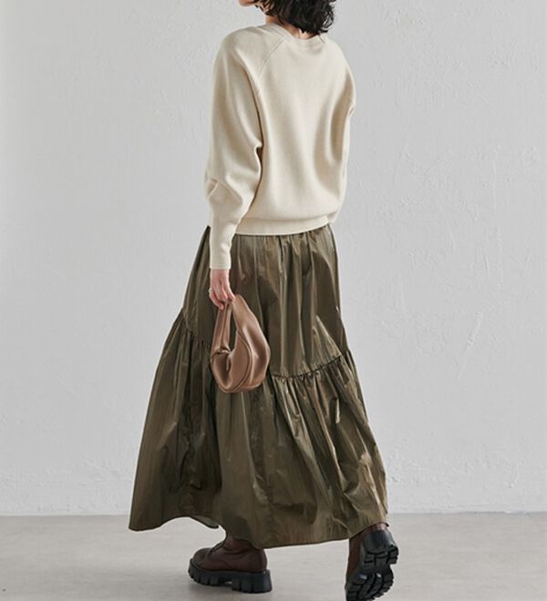 RANAN（ラナン）の「メタリックラウンドティアードスカート（ロングスカート）」｜詳細画像