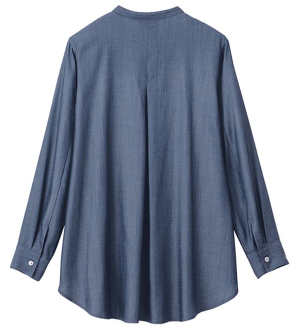 VINNO（ヴィノ）の「テンセル（ＴＭ）デニムスタンド衿ブラウス（ブラウス）」｜詳細画像