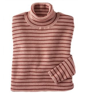 BELLUNA（ベルーナ）の「＜＆ｃｏｃｏｃｈｉ＞ハピネスコットン１００％×吸湿発熱リブタートルニット（ニット・セーター）」｜ローズ×ピンク