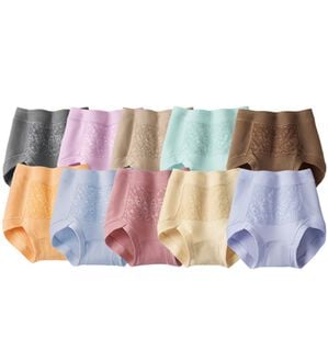 「【１０色組】綿１００％椿オイル加工の安心ショーツ（安心ショーツ）」｜10色組