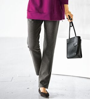 BELLUNA（ベルーナ）の「防風&times;ストレッチ素材ストレートパンツ（フルレングスパンツ）」｜杢チャコール