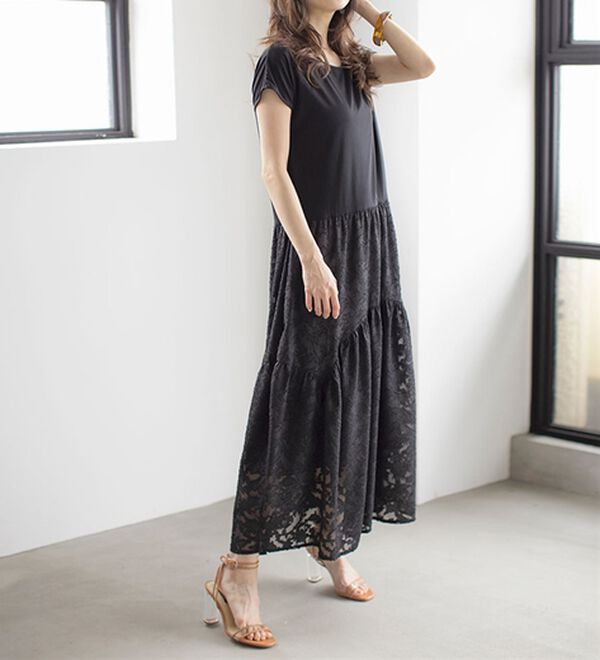 RANAN（ラナン）の「ひんやり！ジャカードドッキングワンピース（ドッキングワンピース）」｜詳細画像