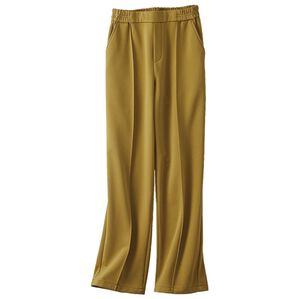 BELLUNA（ベルーナ）の「防風&times;ストレッチ素材ワイドパンツ（ワイドパンツ・ガウチョ）」｜オリーブイエロー