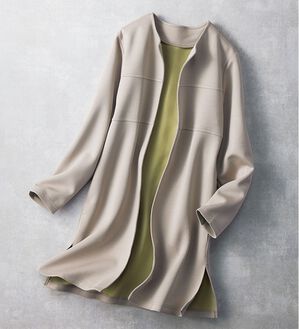 BELLUNA（ベルーナ）の「なめらかテンセル（ＴＭ）繊維混配色ノーカラーコーディガン（その他カーディガン）」｜詳細画像