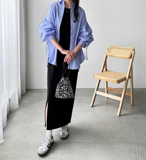 GeeRA（ジーラ）の「配色裏毛スウェットセットアップワンピース（カットソーワンピース）」｜詳細画像