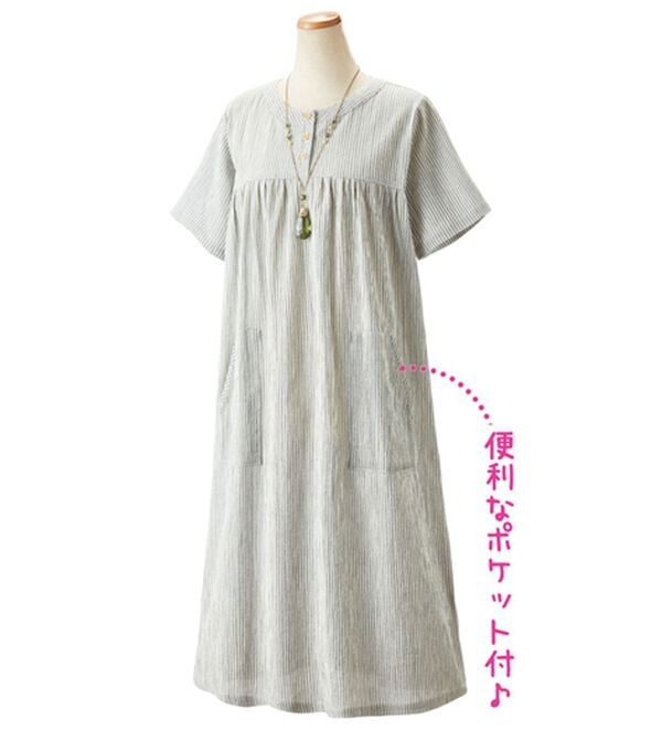 ルフラン（ルフラン）の「【２色組】おうちで涼やか夏の楊柳ワンピ（その他ワンピース）」｜詳細画像
