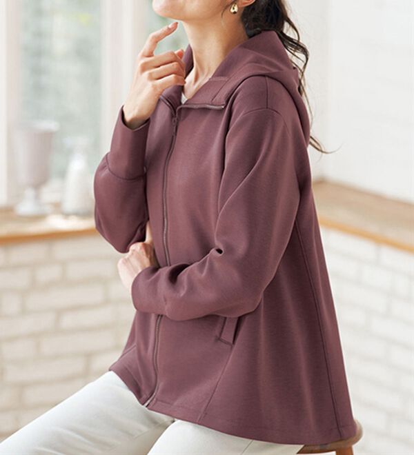 BELLUNA（ベルーナ）の「なめらか綿タッチフルジップパーカー（ブルゾン）」｜詳細画像