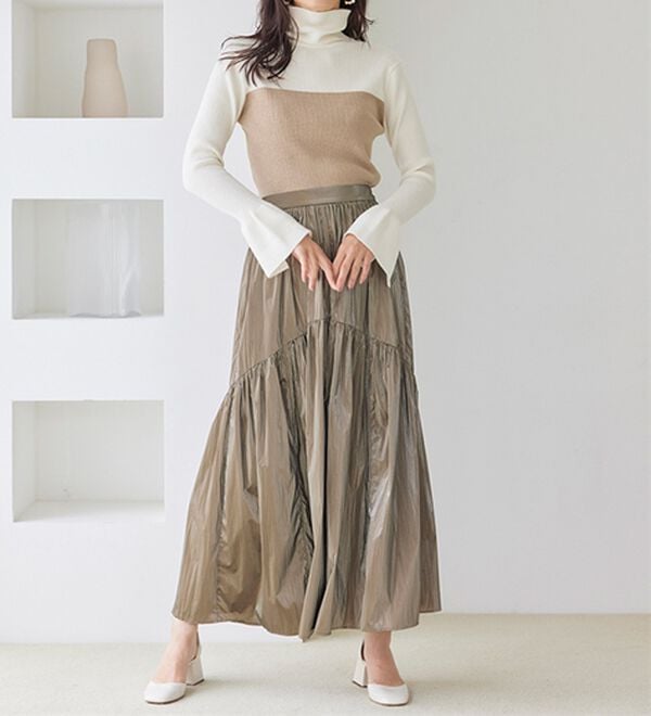 RANAN（ラナン）の「メタリックラウンドティアードスカート（ロングスカート）」｜詳細画像