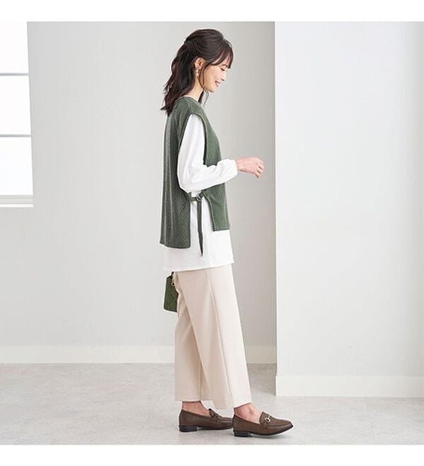 BELLUNA（ベルーナ）の「カットソージャカード素材ベストアンサンブル（アンサンブル）」｜詳細画像