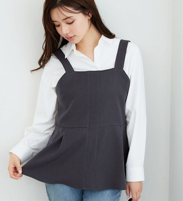 BELLUNA（ベルーナ）の「【2点セット】ウーリッシュ素材ビスチェセットアップ（セットアップ）」｜詳細画像