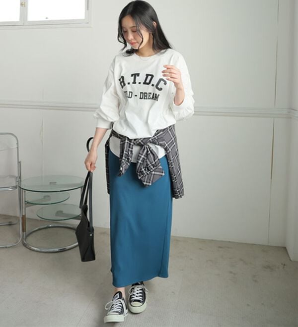 A HAPPY MARILYN（アハッピーマリリン）の「【Ｌ～８Ｌ／選べるデザイン】綿１００％ロングＴシャツ（Tシャツ）」｜詳細画像