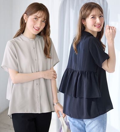 alotta（アロッタ）の「【イージーケア】バックフリルデザインブラウス（ブラウス）」