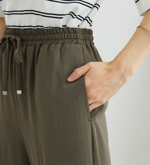 BELLUNA（ベルーナ）の「【快適Ｌａｂ．】お手入れ楽々ビンテージ調素材ワイドパンツ（ワイドパンツ・ガウチョ）」｜詳細画像
