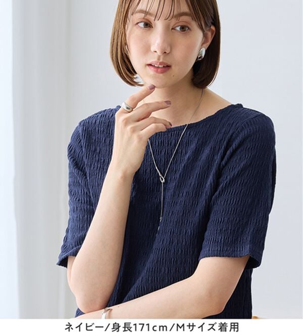 Viola e Viola（ヴィオラ エ ヴィオラ）の「【汗サラ！】Tシャツより上品。きれい見えカットソートップス（カットソー）」｜詳細画像