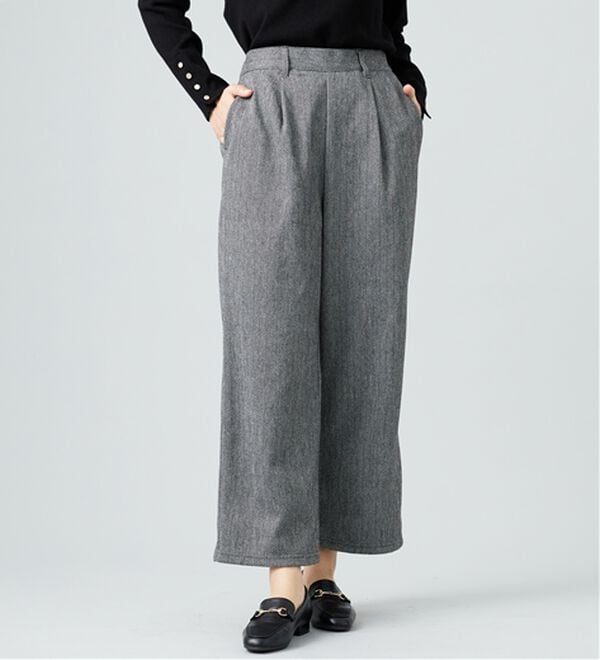 BELLUNA（ベルーナ）の「ウール調ふっくらワイドパンツ（ワイドパンツ・ガウチョ）」｜詳細画像