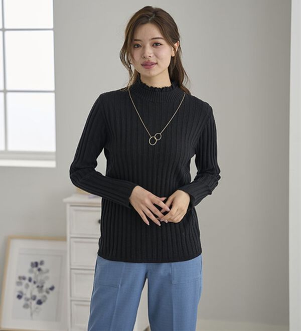 BELLUNA（ベルーナ）の「ウール入りウォッシャブルセーター（ニット・セーター）」｜詳細画像