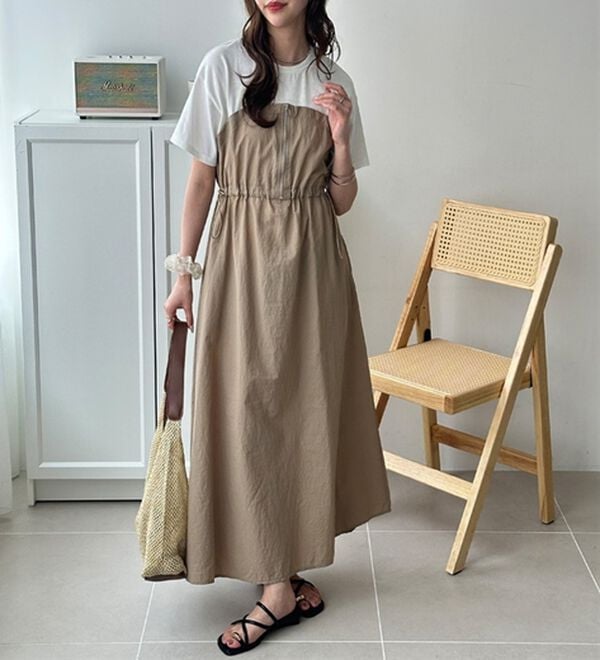 GeeRA（ジーラ）の「ハーフジップビスチェドッキングワンピース（その他ワンピース）」｜詳細画像