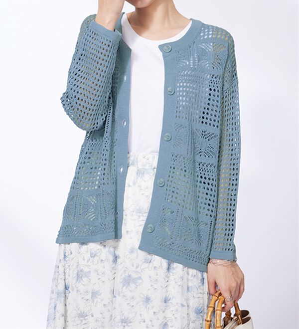 BELLUNA（ベルーナ）の「透かし編ニットカーディガン（ニットカーディガン）」｜詳細画像