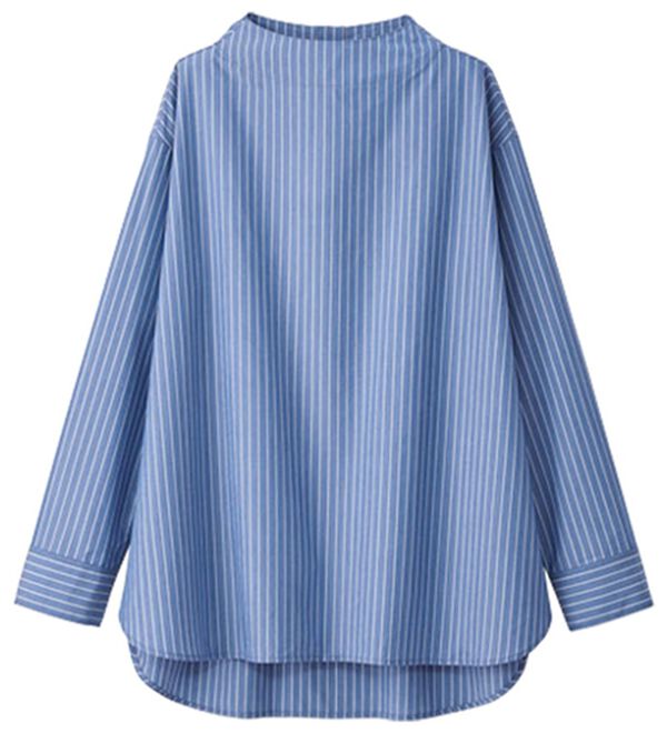 BELLUNA（ベルーナ）の「＜ＳＯＬＯＴＥＸ（Ｒ）＞ストレッチブラウス（ブラウス）」｜ブルーストライプ