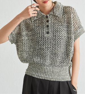 RANAN（ラナン）の「クロシェメッシュポロニット（ニット・セーター）」｜モノトーン系