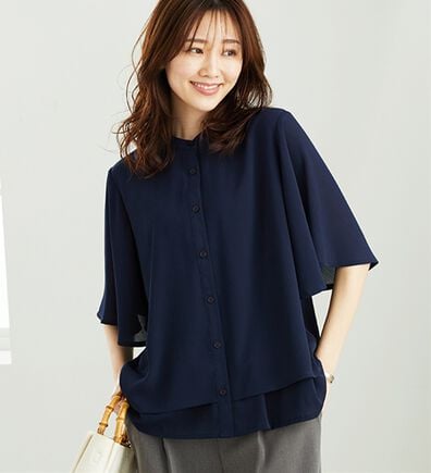 BELLUNA（ベルーナ）の「ふわり涼やか！楊柳シフォンフレアー袖ブラウス（ブラウス）」