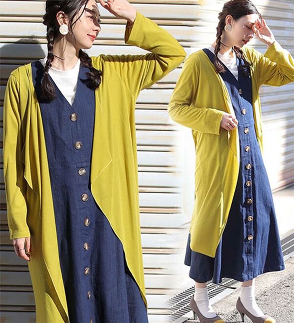 A HAPPY MARILYN（アハッピーマリリン）の「【Ｍ～８Ｌ】【ＵＶカット】長袖トッパーカーディガン（ニットカーディガン）」｜詳細画像