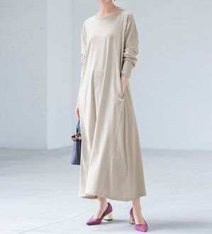 RANAN（ラナン）の「【選べる２丈】＜ＢＣ＞ポケット付マキシワンピース（その他ワンピース）」｜ライトグレー