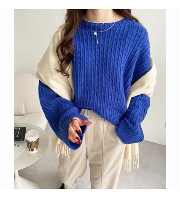 GeeRA（ジーラ）の「ラーベン編モヘアタッチニットトップス（ニット・セーター）」｜詳細画像