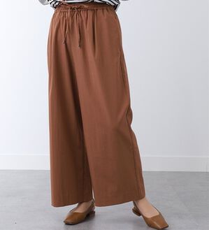 BELLUNA（ベルーナ）の「サラリ快適！ビンテージ調美脚ワイドパンツ（ワイドパンツ・ガウチョ）」｜テラコッタ