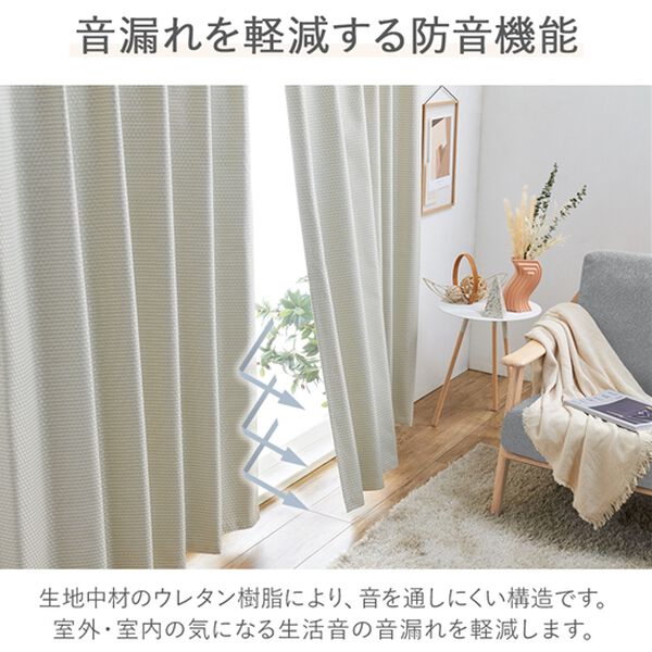 「防音・断熱・保温１級遮光・形状記憶付カーテン（ドレープカーテン）」｜詳細画像