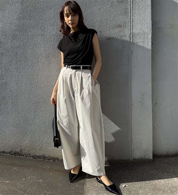 RANAN（ラナン）の「タックドレープフレンチスリーブT（Tシャツ）」｜詳細画像