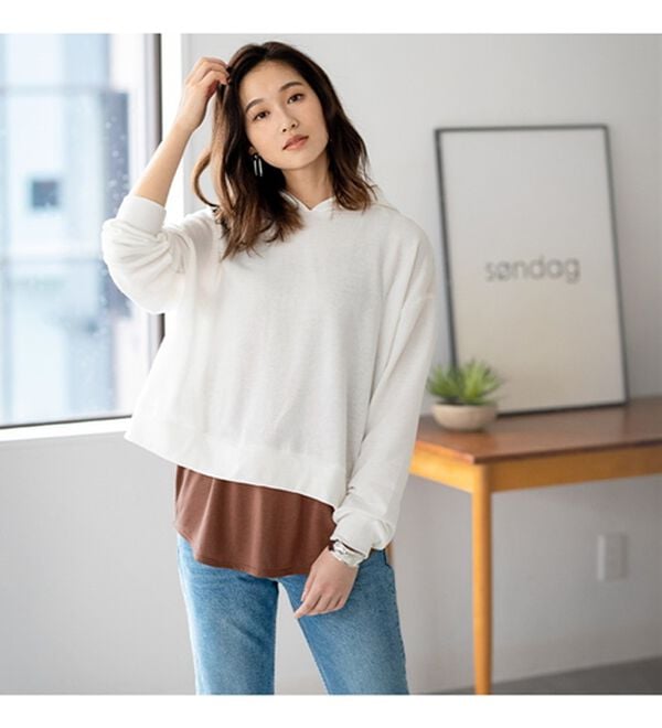 YU'NOW（ユナウ）の「レーヨンブレンド　レイヤードキャミソール（肌着・インナーウェア）」｜詳細画像