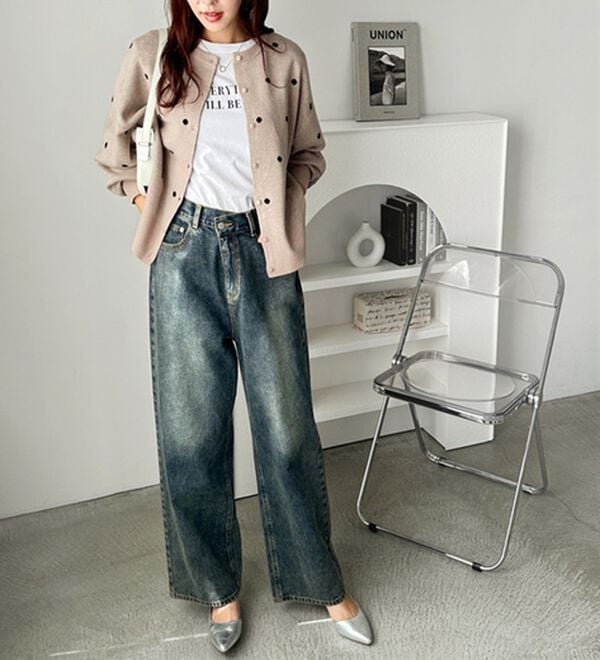 GeeRA（ジーラ）の「ドット柄カーディガン（ニットカーディガン）」｜詳細画像