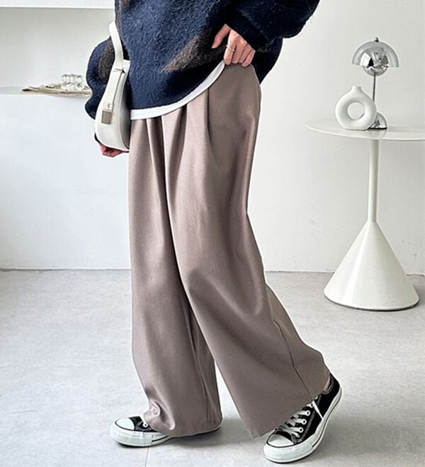 GeeRA（ジーラ）の「ウールライクダブルタックイージーパンツ（フルレングスパンツ）」｜詳細画像