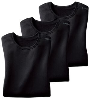「【３枚組】＜ヘッド＞裏起毛ウォーム＆ストレッチインナー（メンズ肌着・インナーウェア）」｜ブラック3枚組 半袖丸首