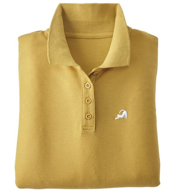 BELLUNA（ベルーナ）の「機能満載！綿混素材かのこポロシャツ（ポロシャツ）」｜イエロー(伸び猫)