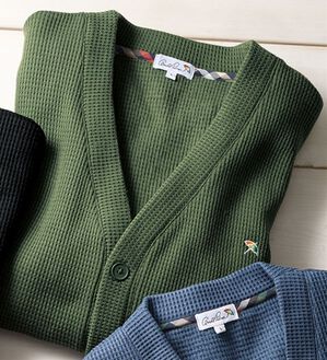 「＜アーノルド　パーマー＞新定番さっと羽織れるワッフルカーディガン（メンズカーディガン）」｜カーキ