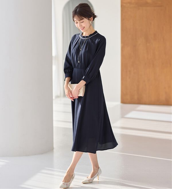 alotta（アロッタ）の「上品光沢フレアーワンピース（その他ワンピース）」｜詳細画像
