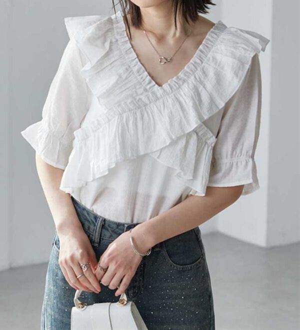 RANAN（ラナン）の「オフショルフリルブラウス（ブラウス）」｜詳細画像